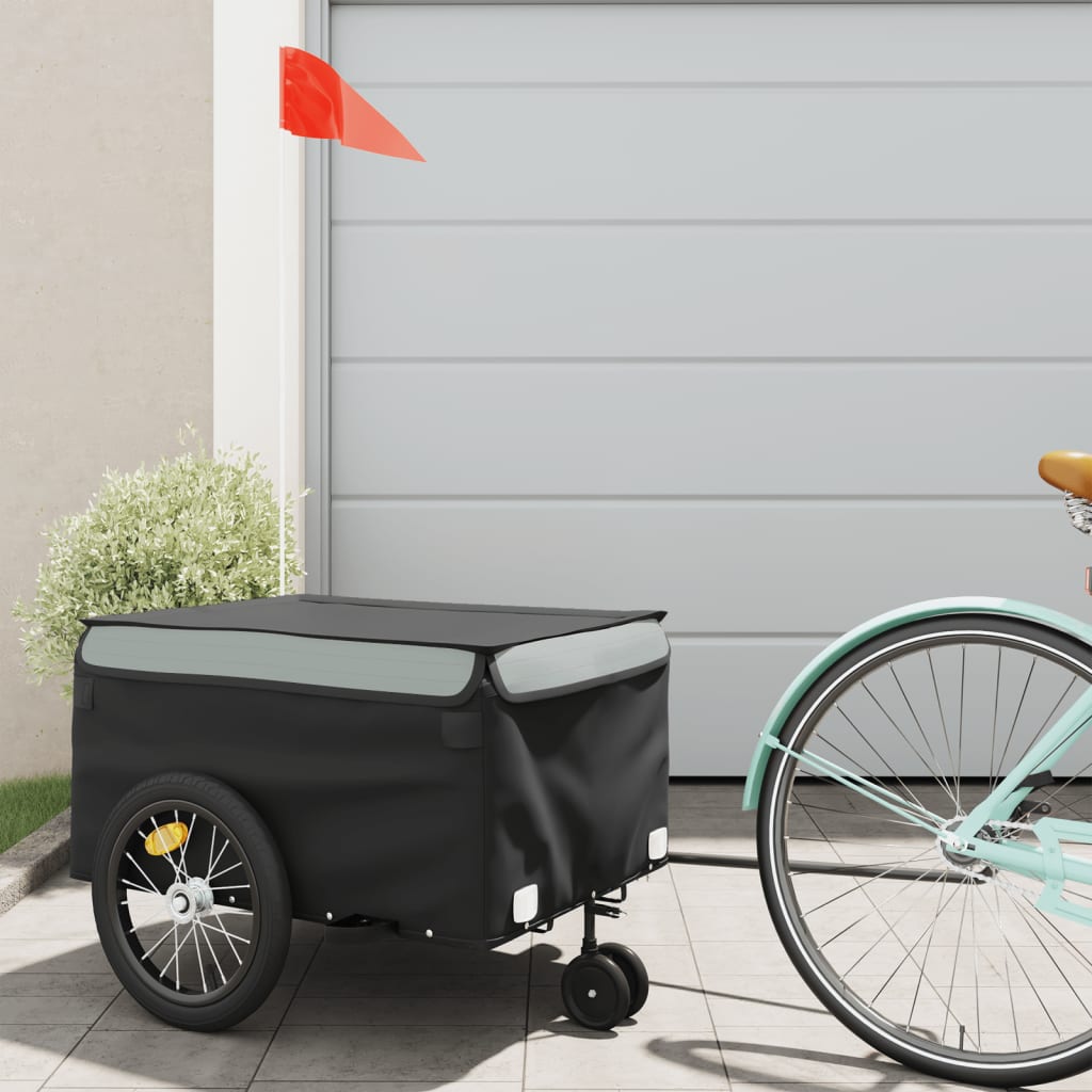 vidaXL Vozík za bicykel, čierno sivý 45 kg, železo