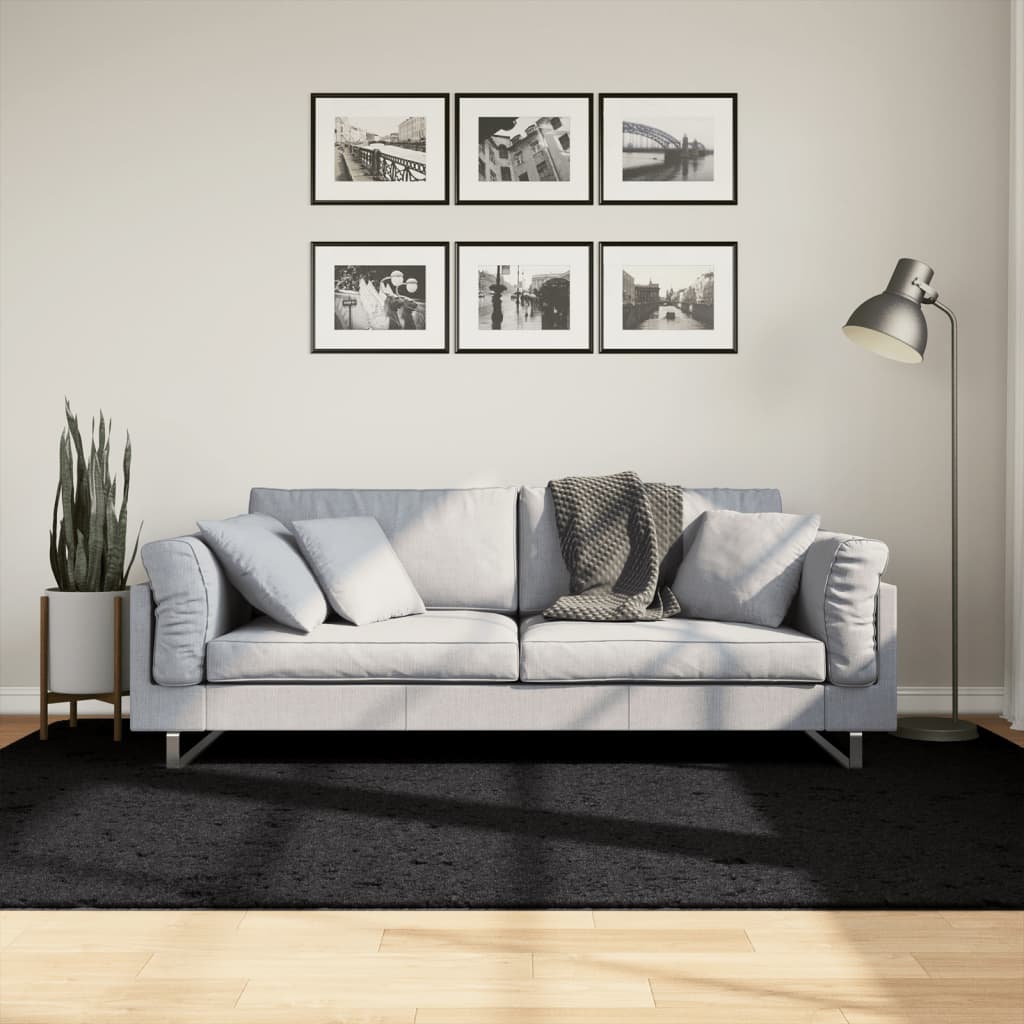 vidaXL Koberec OVIEDO krátky vlas čierny 160x230 cm