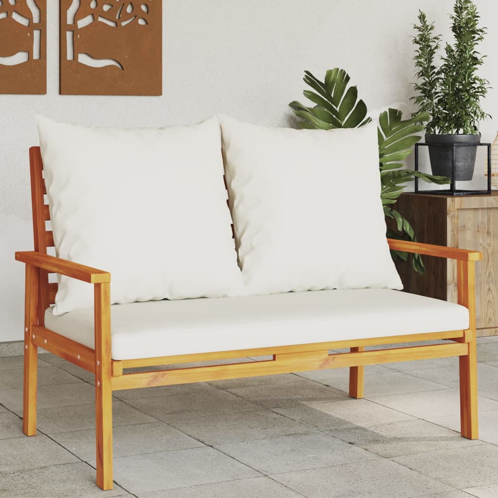 vidaXL Záhradná lavica 120 cm s podložkou, akáciový masív