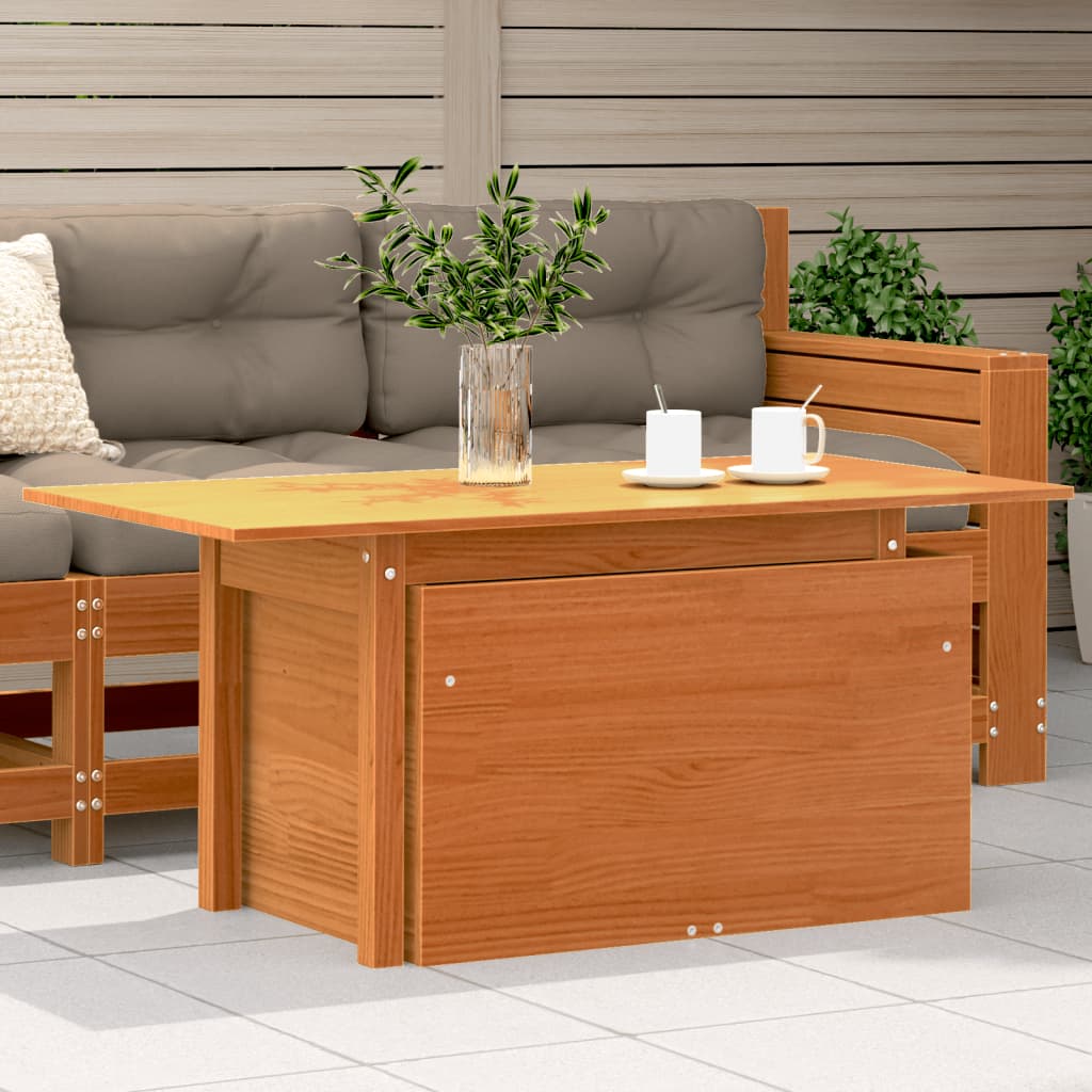 vidaXL Záhradný stolík voskovohnedý 100x50x75 cm masívna borovica