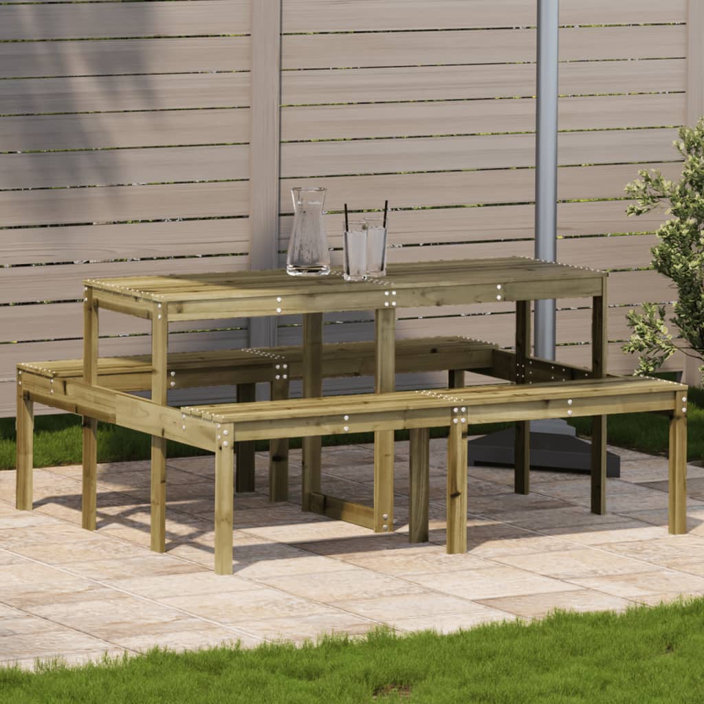 vidaXL Piknikový stôl 160x134x75 cm imoregnovaná borovica