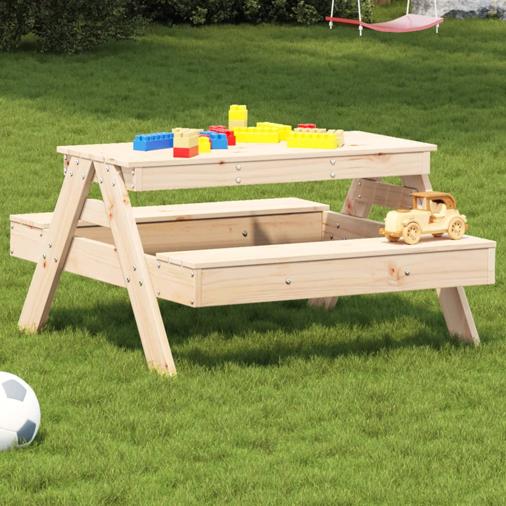 vidaXL Piknikový stôl pre deti 88x97x52 cm borovicový masív