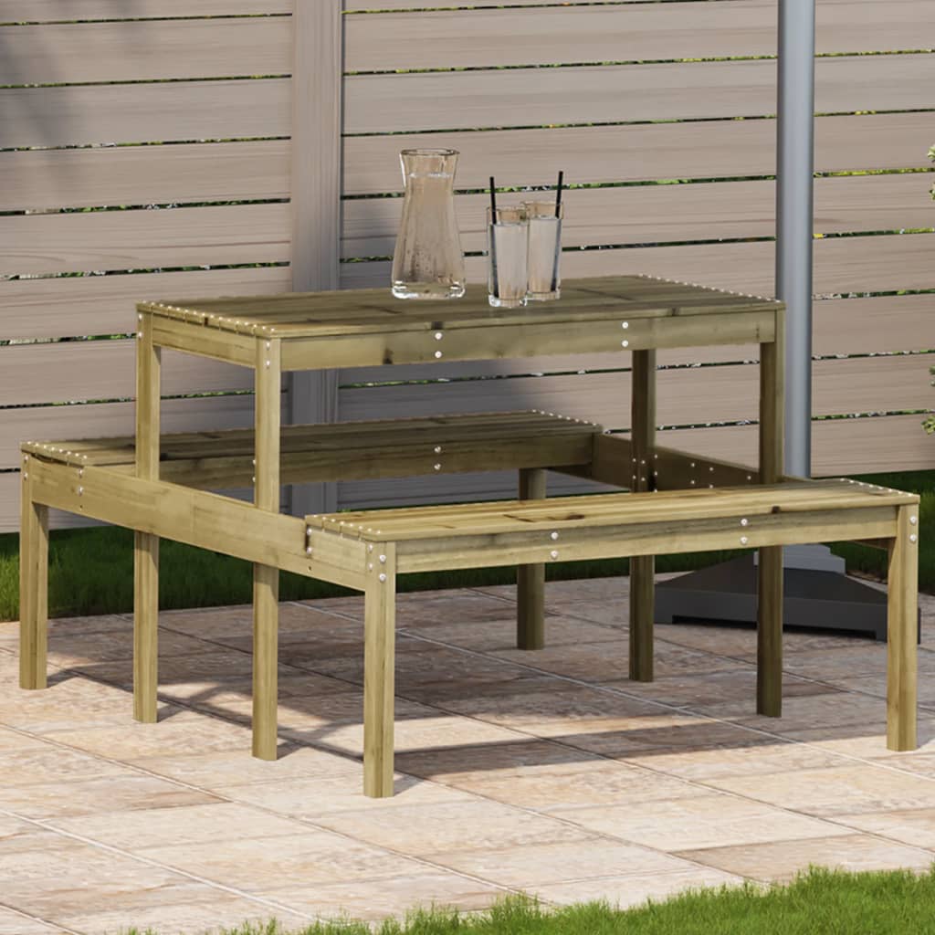 vidaXL Piknikový stôl 110x134x75 cm impregnovaná borovica