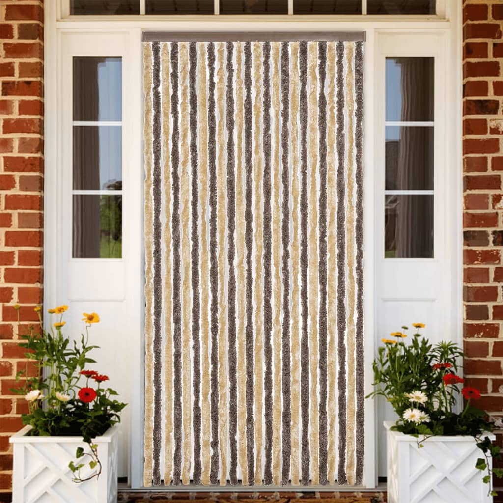 vidaXL Záves proti hmyzu tmavohnedý a béžový 100x230 cm ženilka