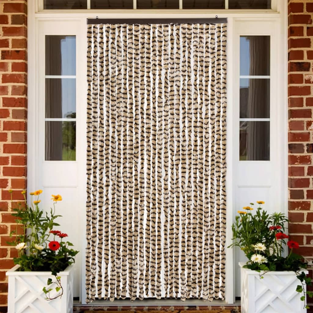 vidaXL Záves proti hmyzu béžový a hnedý 100x230 cm ženilka