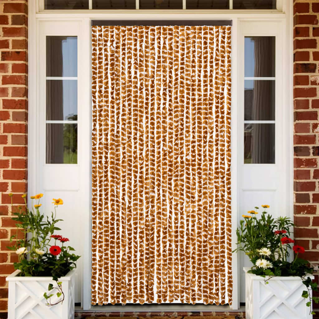 vidaXL Záves proti hmyzu okrový a biely 100x230 cm ženilka