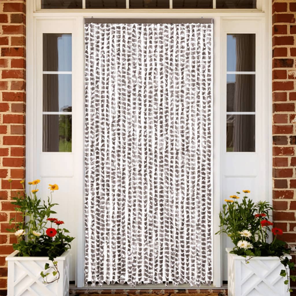 vidaXL Záves proti hmyzu sivohnedý a biely 100x230 cm ženilka