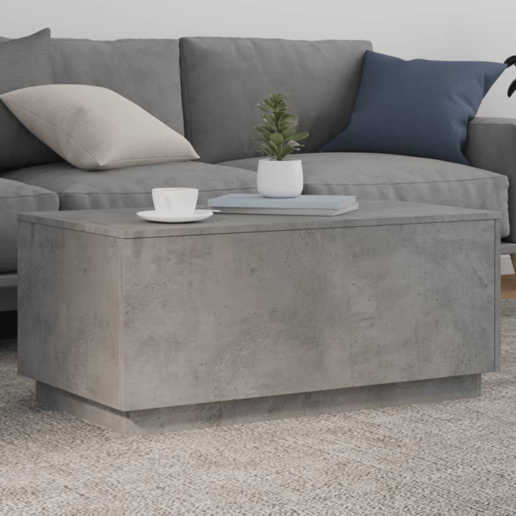 vidaXL Konferenčný stolík s LED svetlami betónovosivý 90x50x40 cm