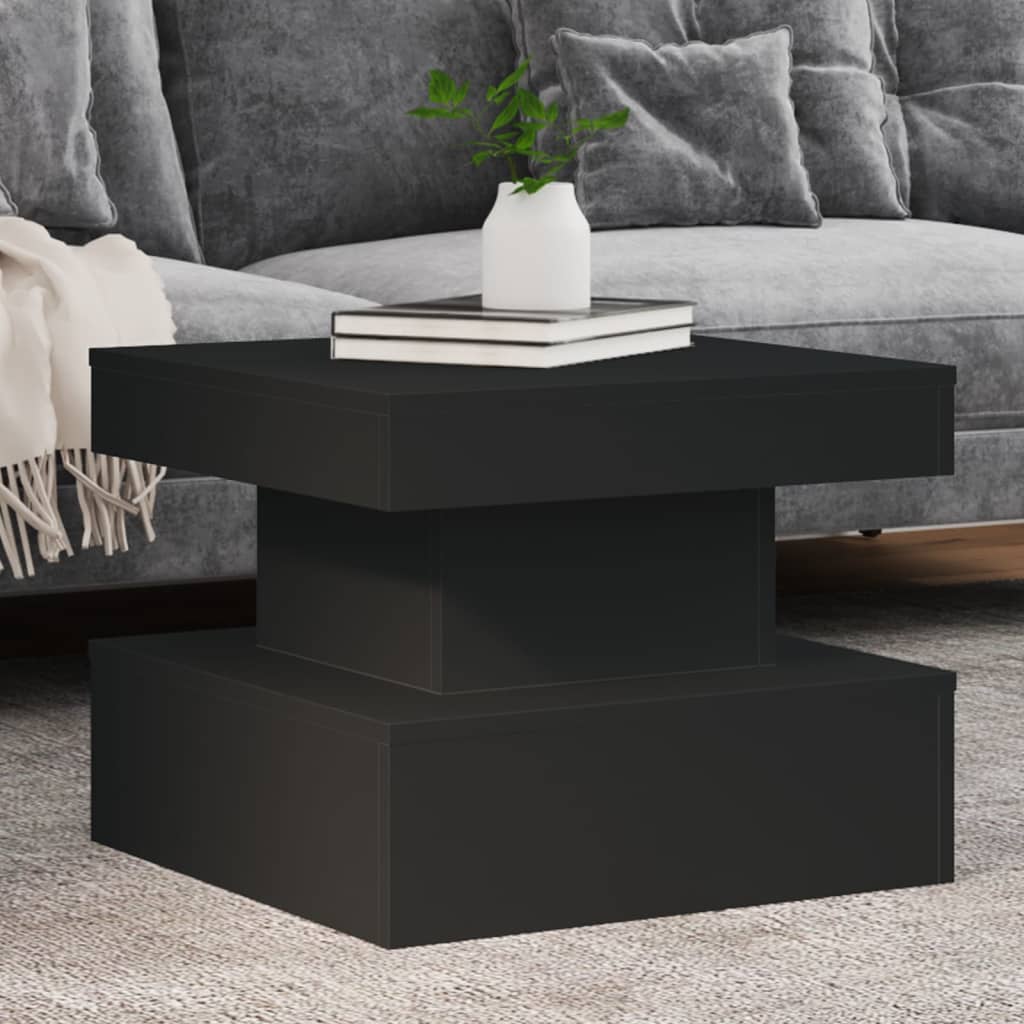 vidaXL Konferenčný stolík s LED svetlami čierny 50x50x40 cm