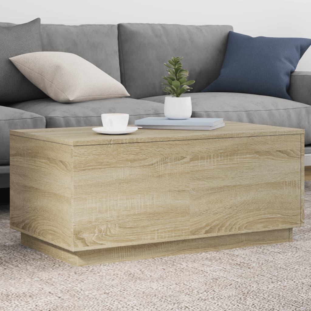 vidaXL Konferenčný stolík s LED osvetlením dub sonoma 90x50x40 cm