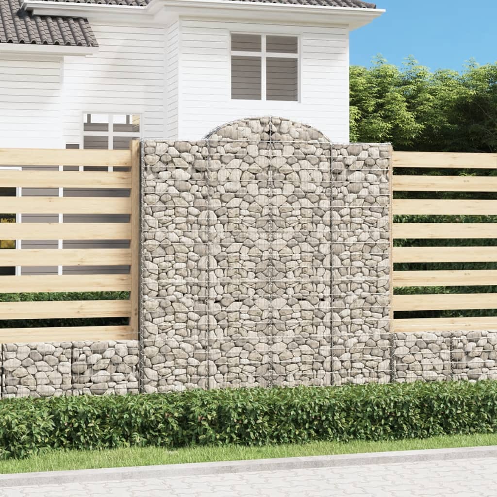 vidaXL Oblúkový gabionový kôš 11ks 200x50x220/240cm pozinkované železo