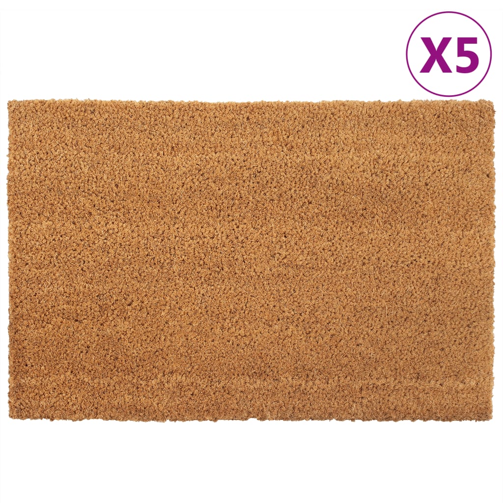 vidaXL Rohožky 5 ks prírodné 40x60 cm všívané kokosové vlákno