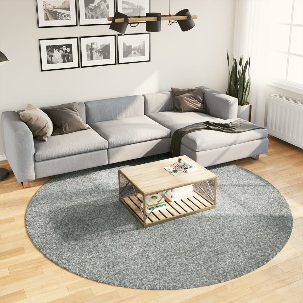 vidaXL Shaggy koberec PAMPLONA, vysoký vlas, moderný, zelený Ø 240 cm
