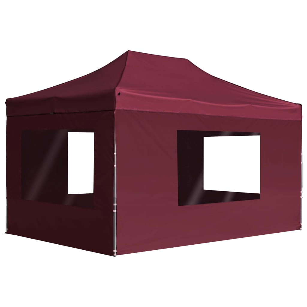 vidaXL Profesionálny skladací stan+steny,hliník 4,5x3m, vínovo červený