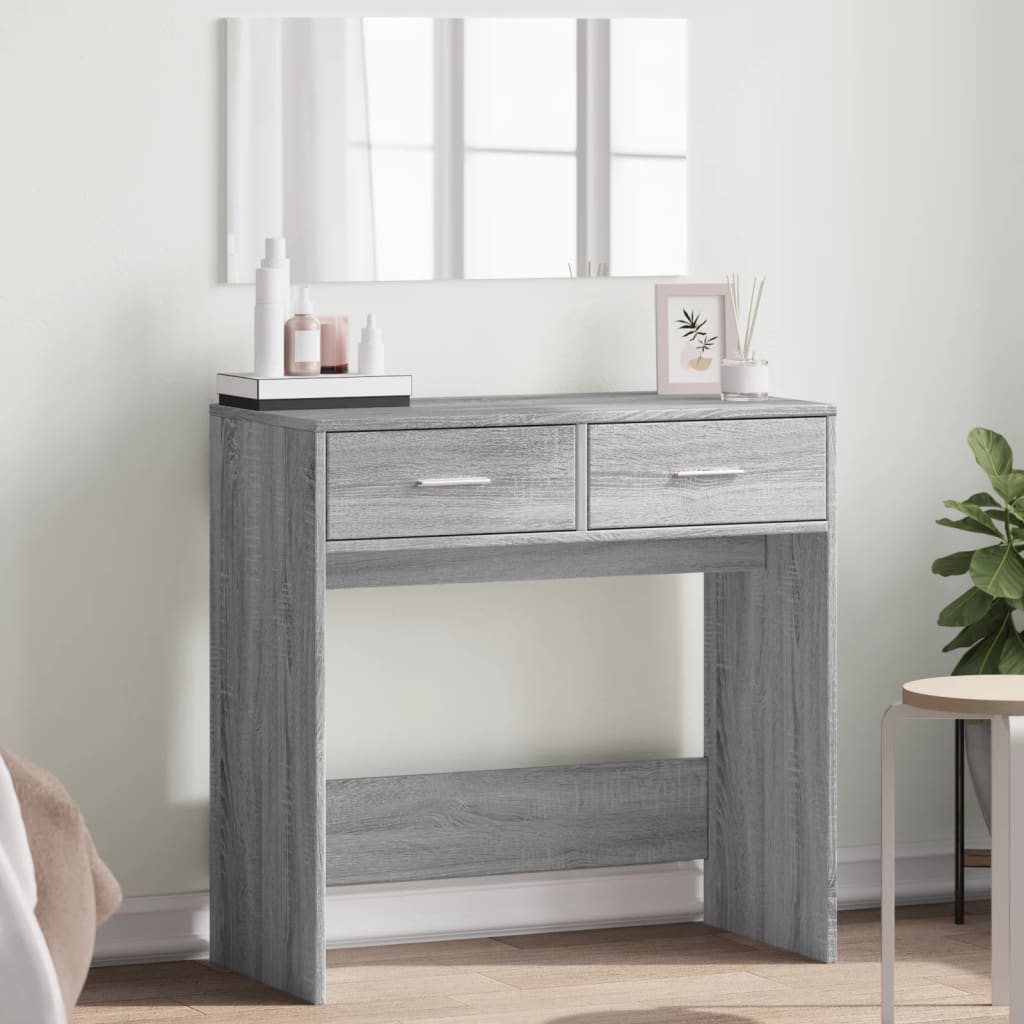 vidaXL Toaletný stolík so zrkadlom sivý sonoma 80x39x80 cm