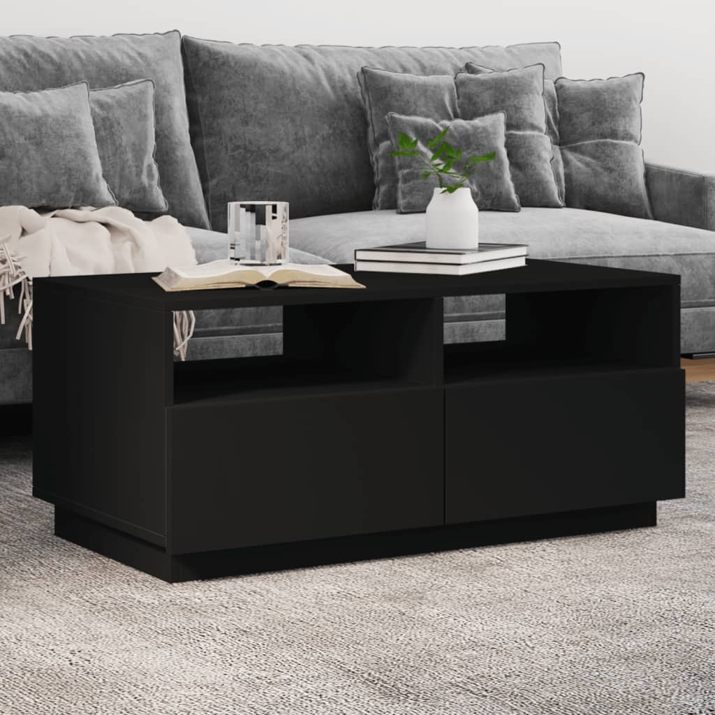 vidaXL Konferenčný stolík s LED svetlami čierny 50x49x40 cm