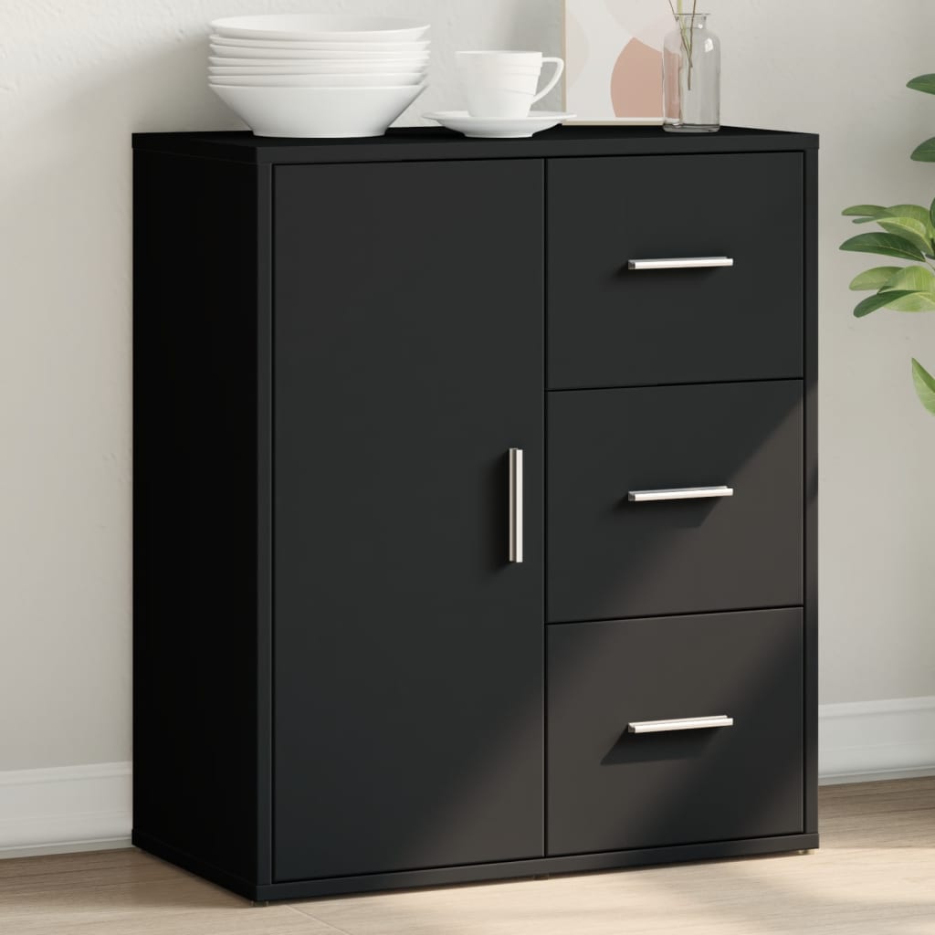 vidaXL Komoda čierna 60x31x70 cm kompozitné drevo