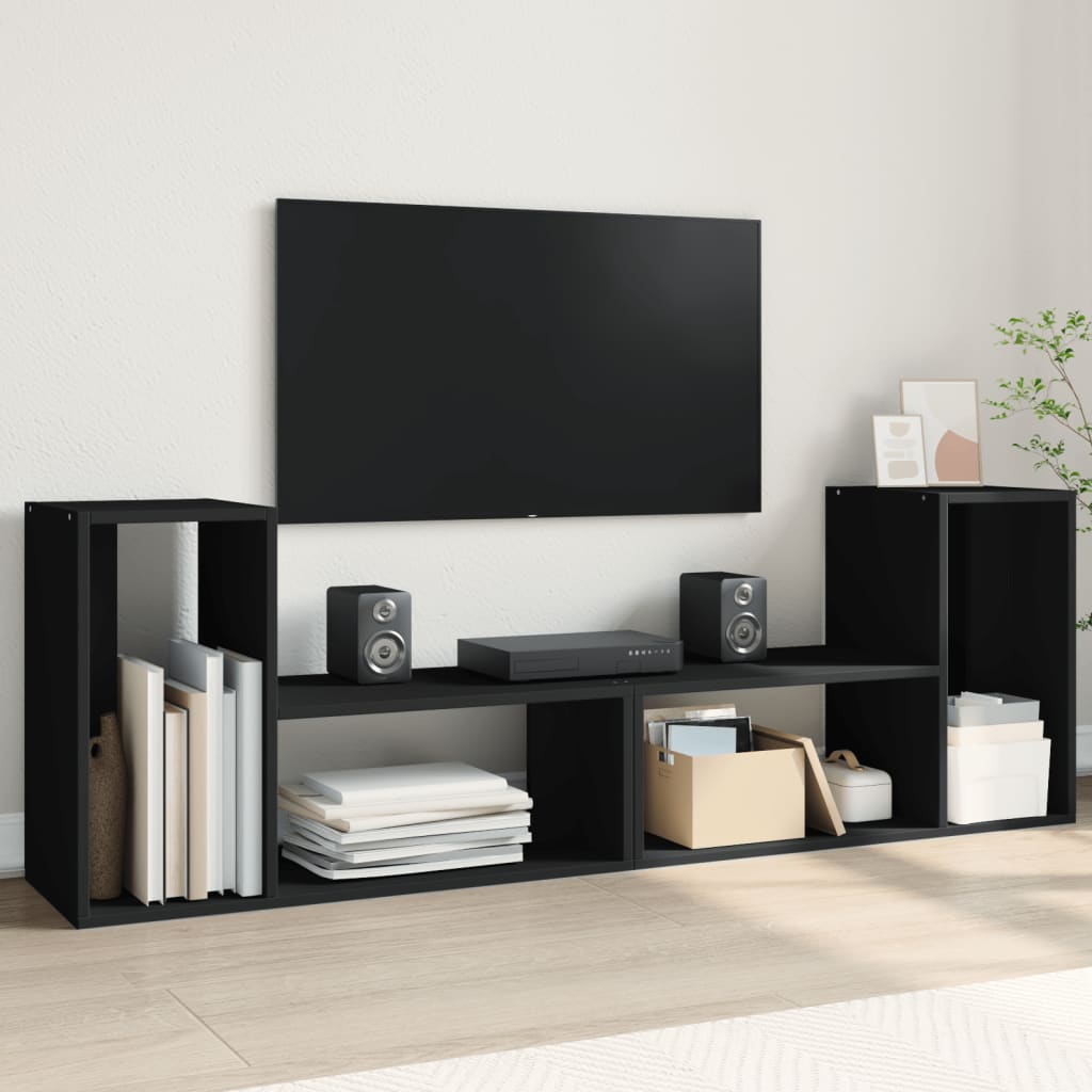 vidaXL TV stolíky 2 ks čierne 75 x 30 x 50 cm cm kompozitné drevo