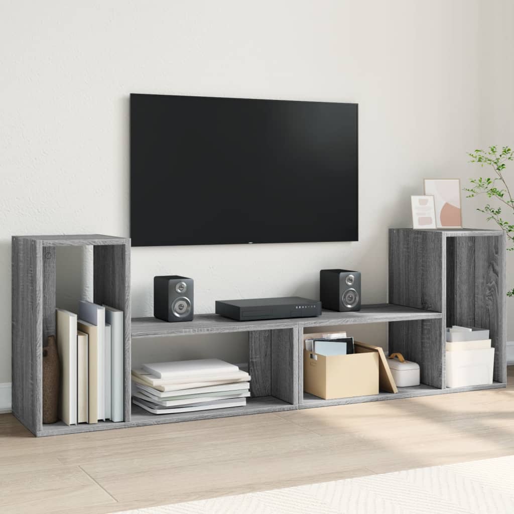 vidaXL TV skrinky 2 ks sivé sonoma 75x30x50 kompozitné drevo