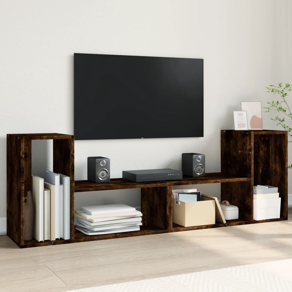 vidaXL TV skrinky 2 ks dymový dub 75x30x50 cm kompozitné drevo