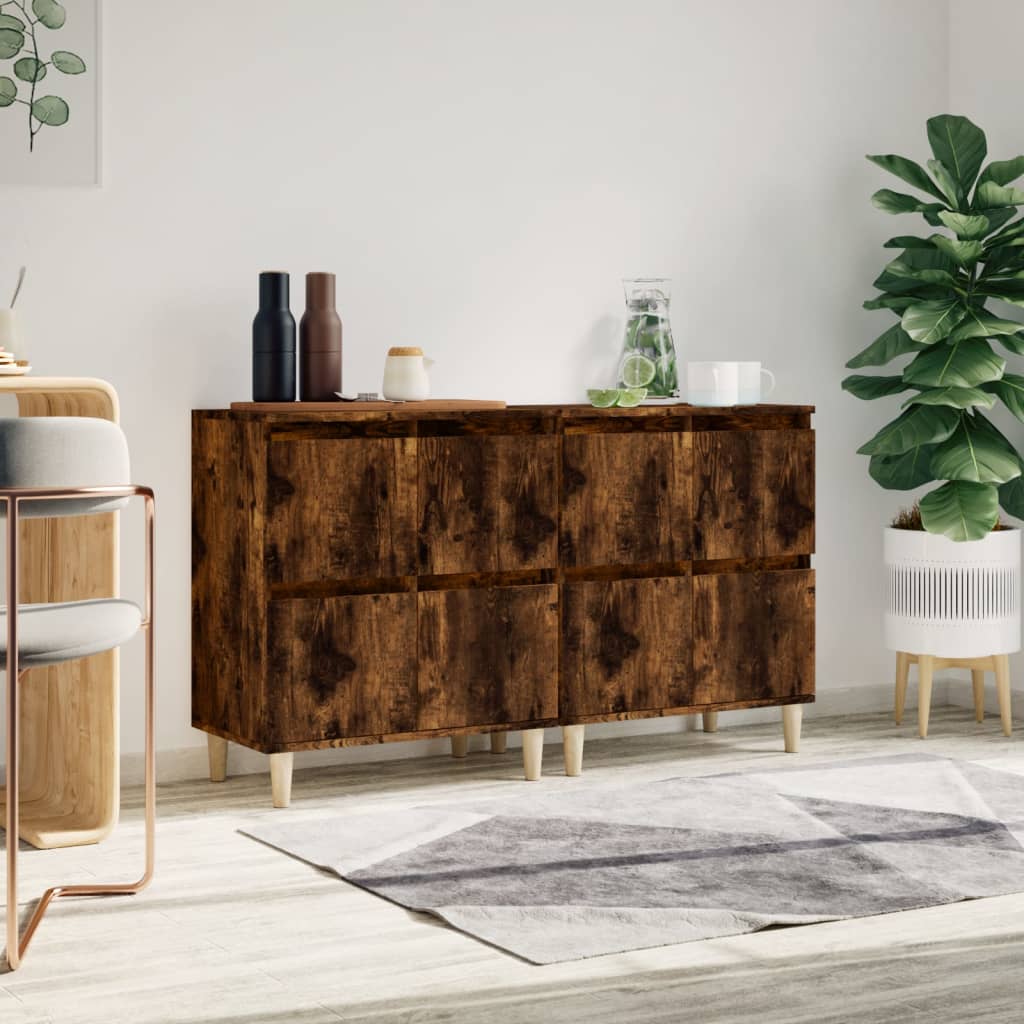 vidaXL Komody 2 ks dymový dub 60x35x70 cm kompozitné drevo