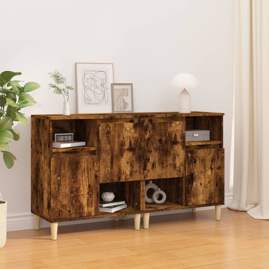 vidaXL Komody 2 ks dymový dub 60x35x70 cm kompozitné drevo