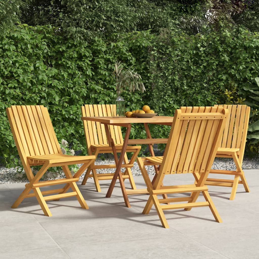 vidaXL Skladacie záhradné stoličky 4 ks 47x47x89 tíkový masív