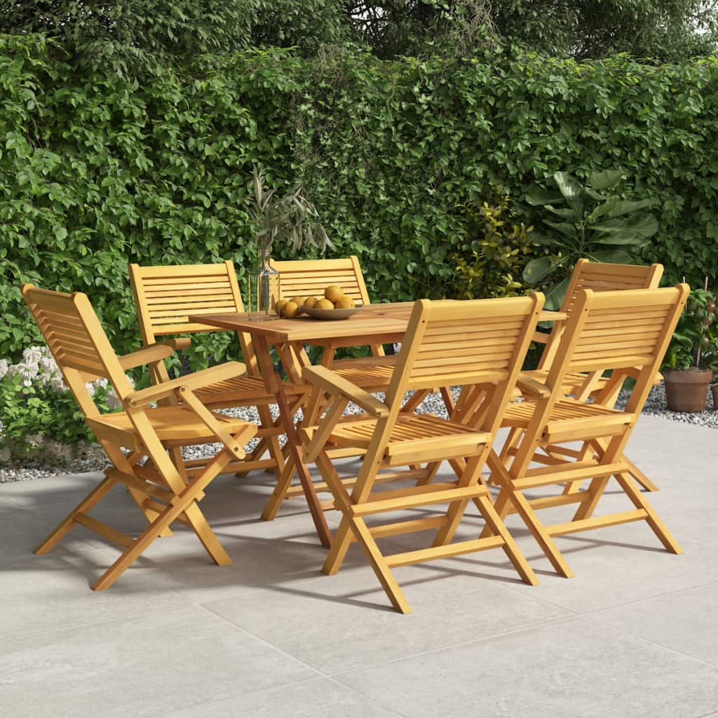 vidaXL Skladacie záhradné stoličky 6 ks 55x62x90 cm tíkový masív