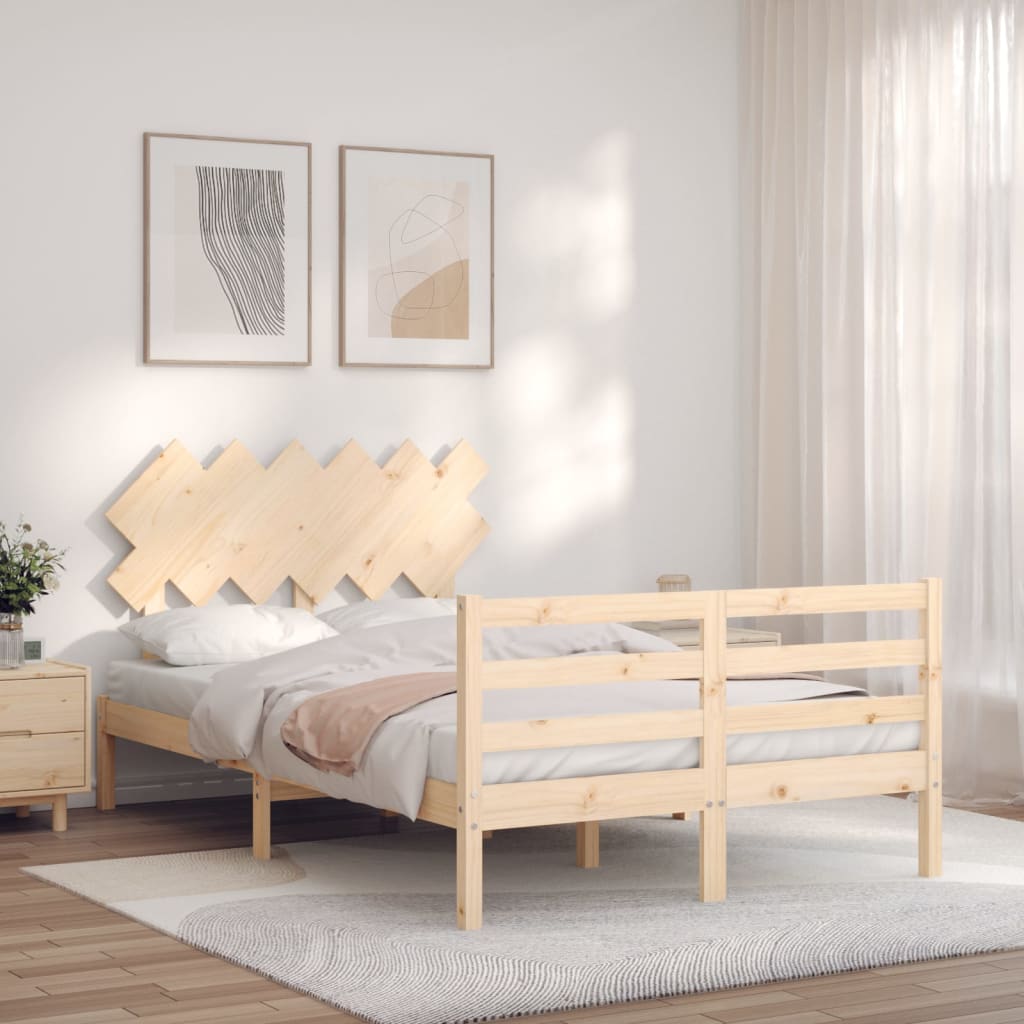vidaXL Posteľný rám s čelom 120x200 cm masívne drevo