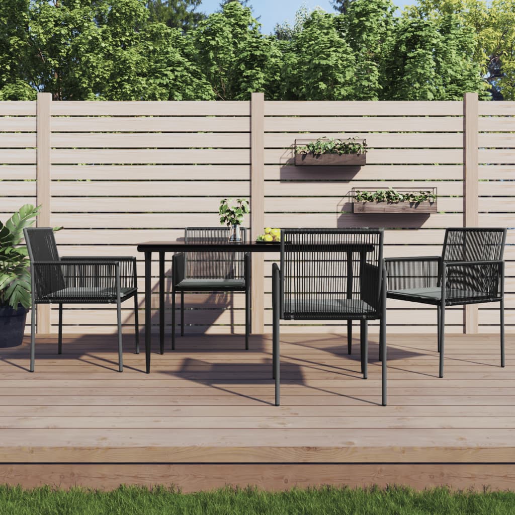 vidaXL Záhradné stoličky a vankúše 4ks čierne 54x60,5x83,5cm polyratan