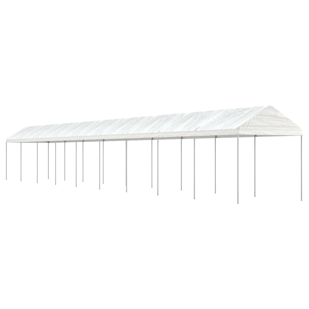 vidaXL Altánok so strechou, biely 20,07x2,28x2,69 m, polyetylén