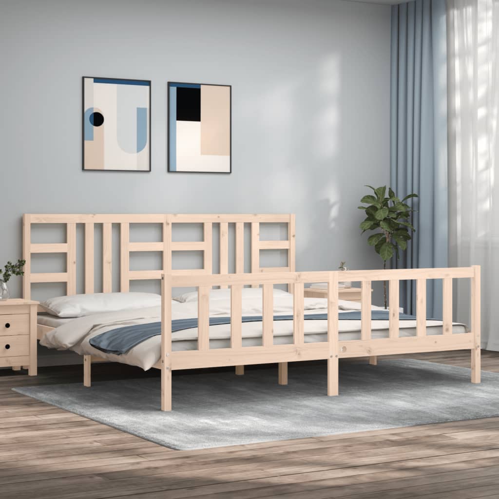 vidaXL Posteľný rám s čelom 200x200 cm masívne drevo