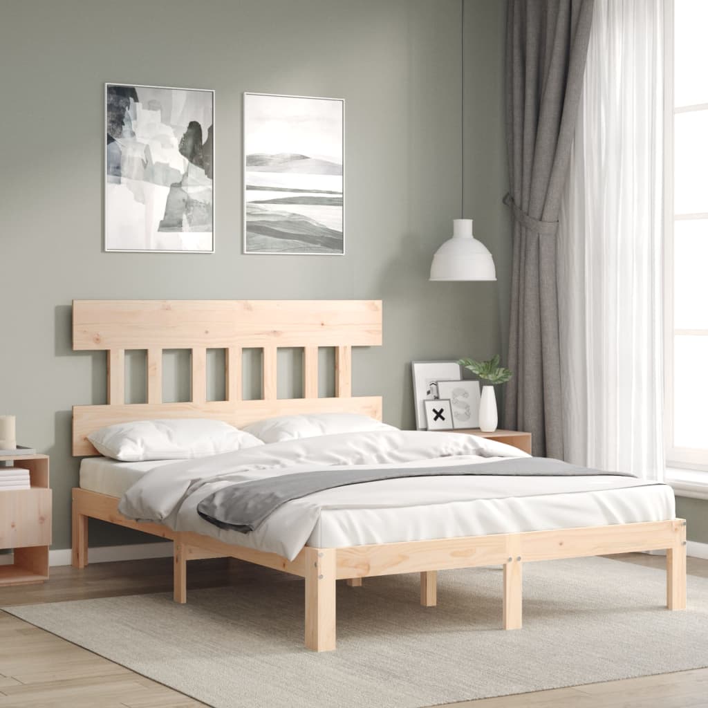 vidaXL Posteľný rám s čelom 120x200 cm masívne drevo