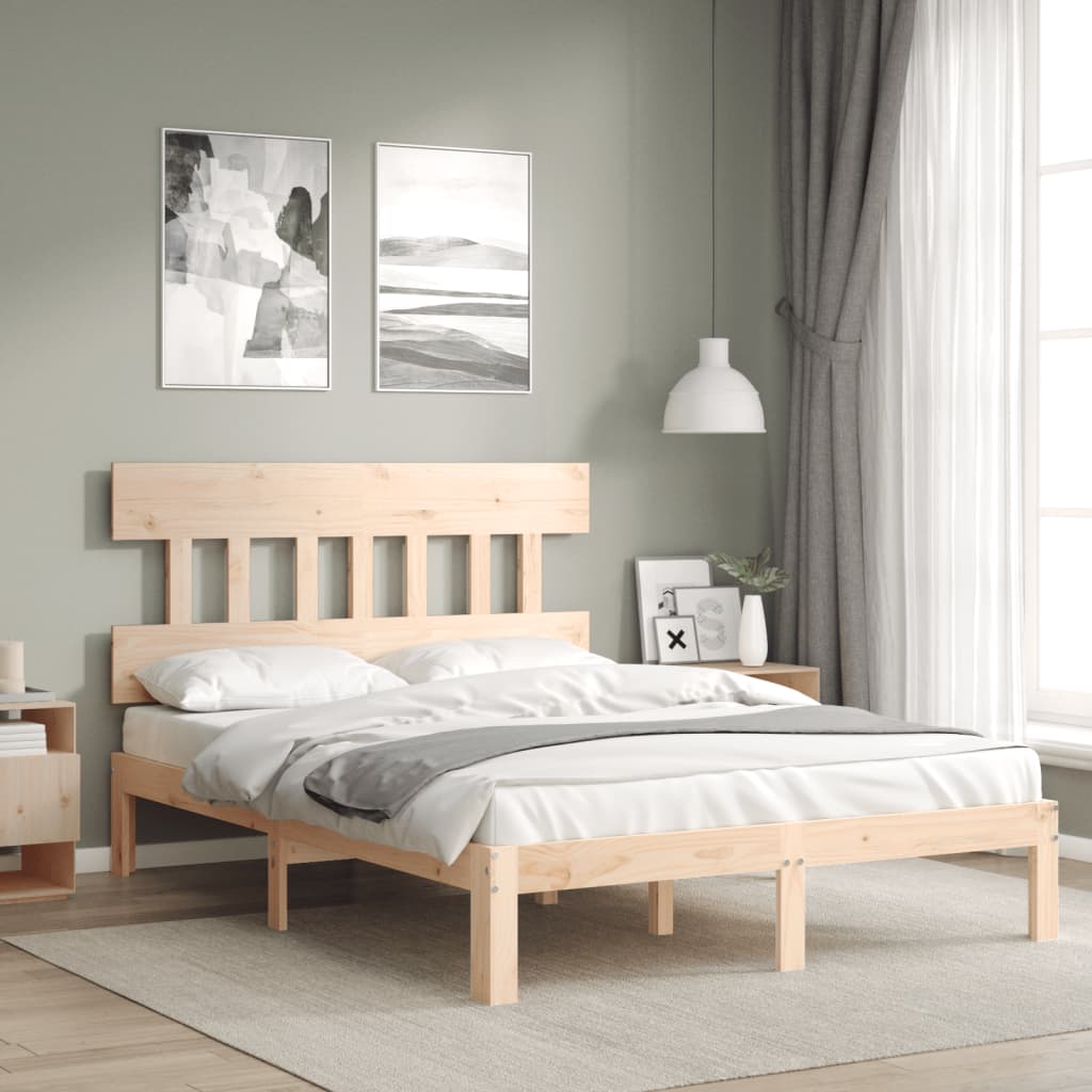 vidaXL Posteľný rám s čelom 140x200 cm masívne drevo