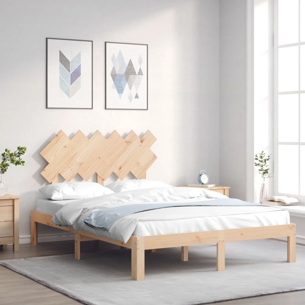vidaXL Posteľný rám s čelom 120x200 cm masívne drevo