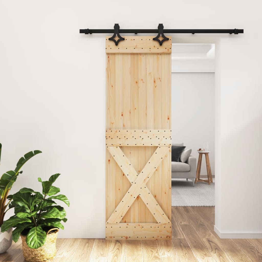 vidaXL Posuvné dvere so sadou kovania 70x210 cm borovicový masív