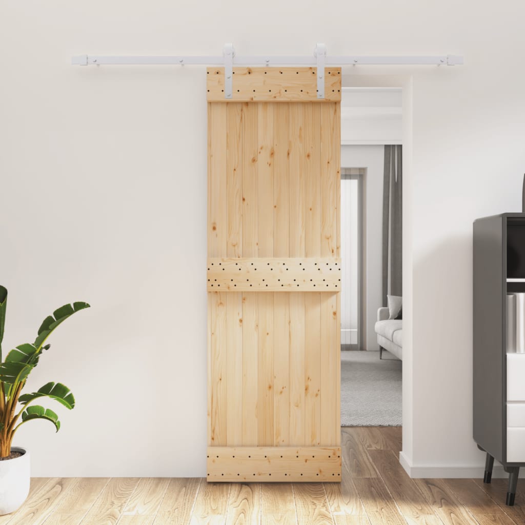 vidaXL Posuvné dvere so sadou kovania 70x210 cm borovicový masív