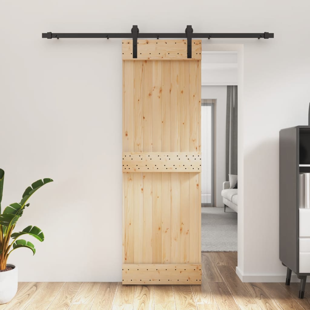 vidaXL Posuvné dvere so sadou kovania 70x210 cm borovicový masív