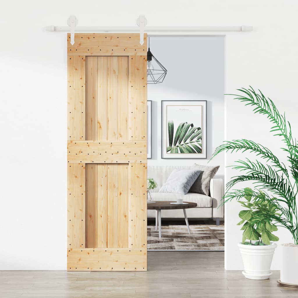 vidaXL Posuvné dvere so sadou kovania 70x210 cm borovicový masív