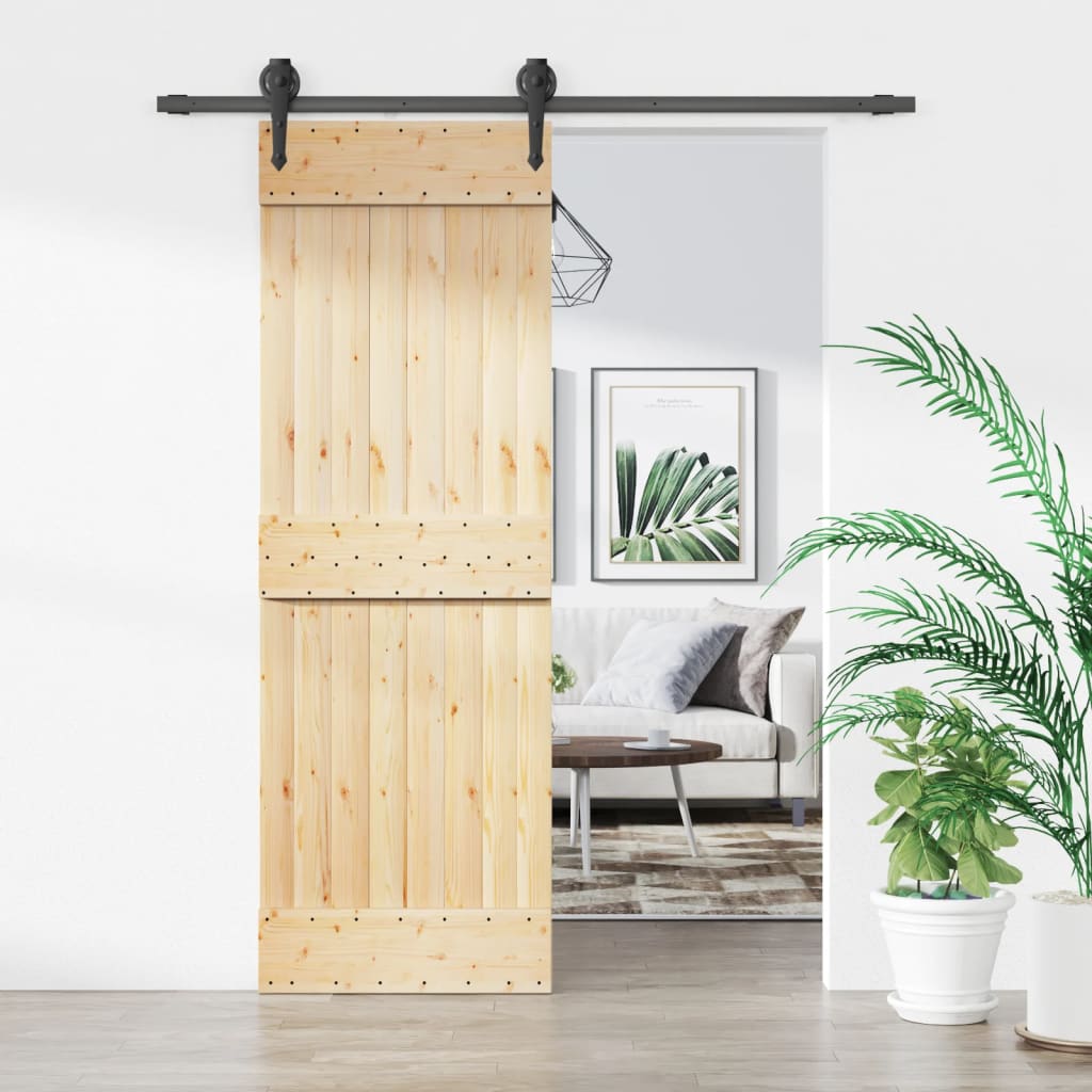 vidaXL Posuvné dvere so sadou kovania 70x210 cm borovicový masív