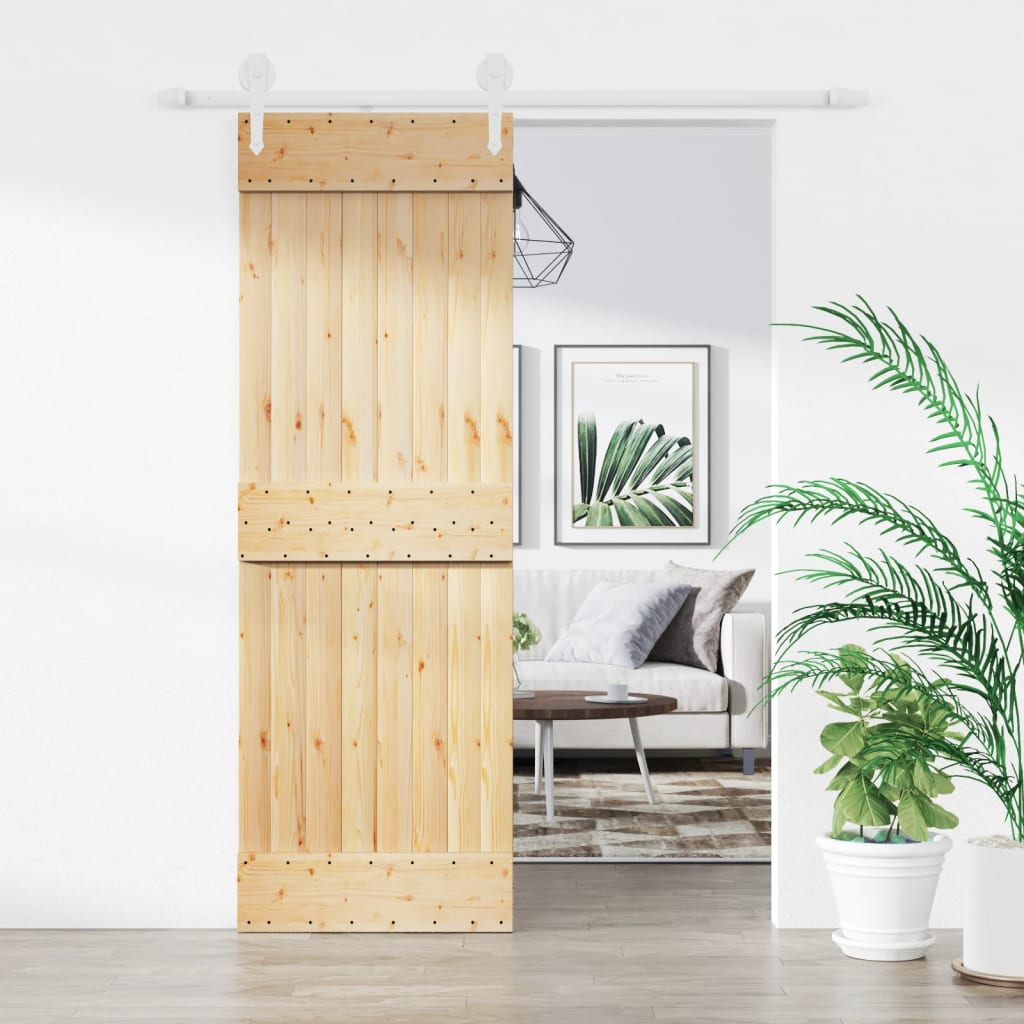 vidaXL Posuvné dvere so sadou kovania 70x210 cm borovicový masív