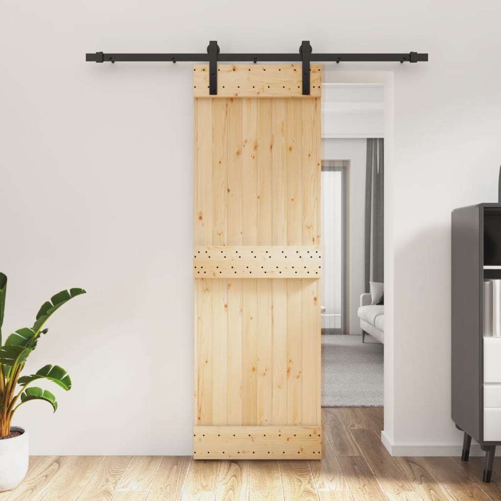 vidaXL Posuvné dvere so sadou kovania 70x210 cm borovicový masív