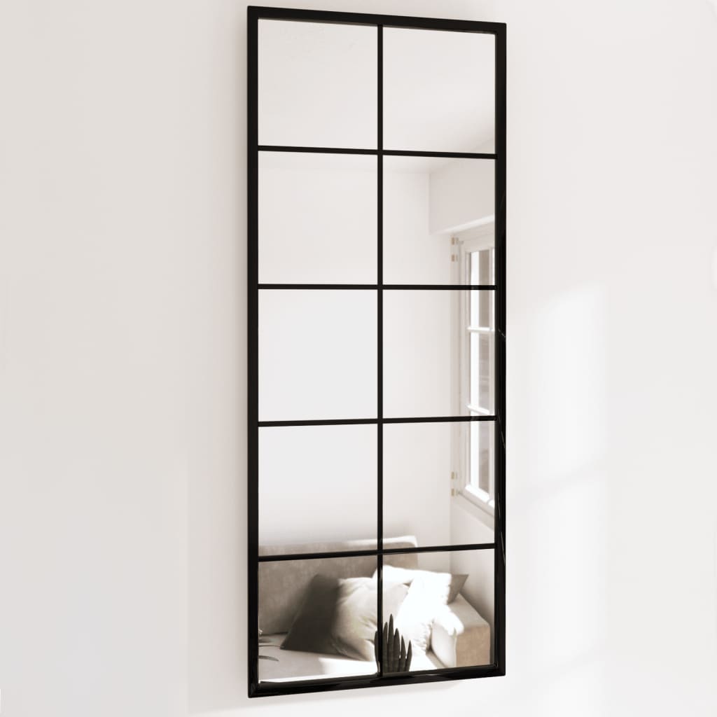 vidaXL Nástenné zrkadlá 2 ks čierne 100x40 cm kov