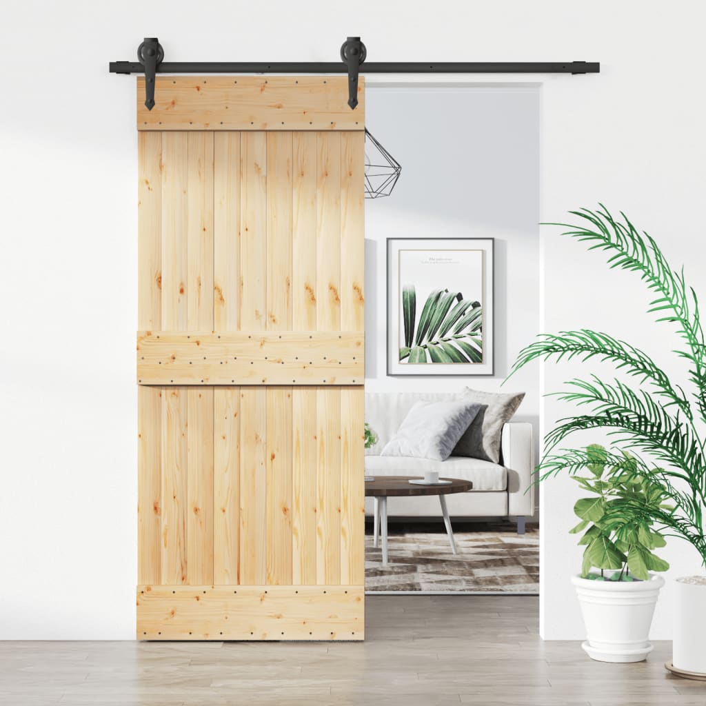 vidaXL Posuvné dvere so sadou kovania 85x210 cm borovicový masív