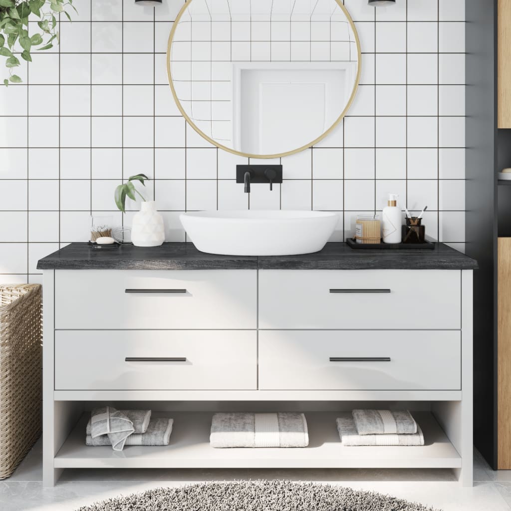 vidaXL Kúpeľňová doska tmavohnedá 160x60x(2-4) cm ošetrený masív