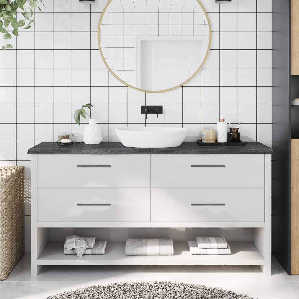 vidaXL Kúpeľňová doska tmavohnedá 160x40x(2-4) cm ošetrený masív