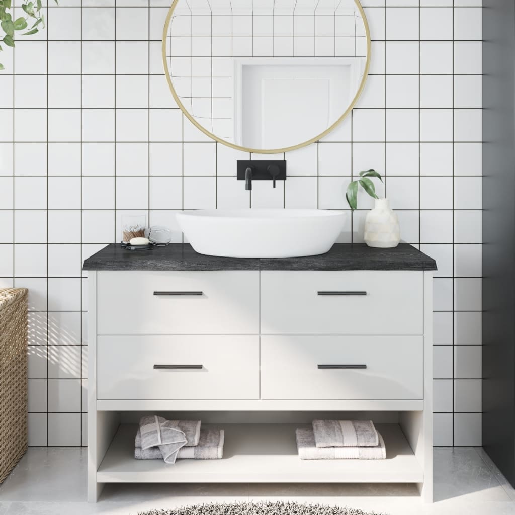 vidaXL Kúpeľňová doska tmavohnedá 120x50x(2-4) cm ošetrený masív