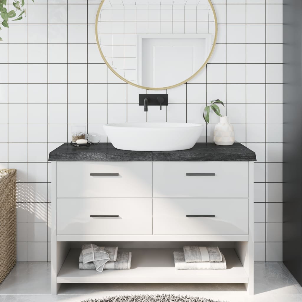 vidaXL Kúpeľňová doska tmavohnedá 120x60x(2-6) cm ošetrený masív