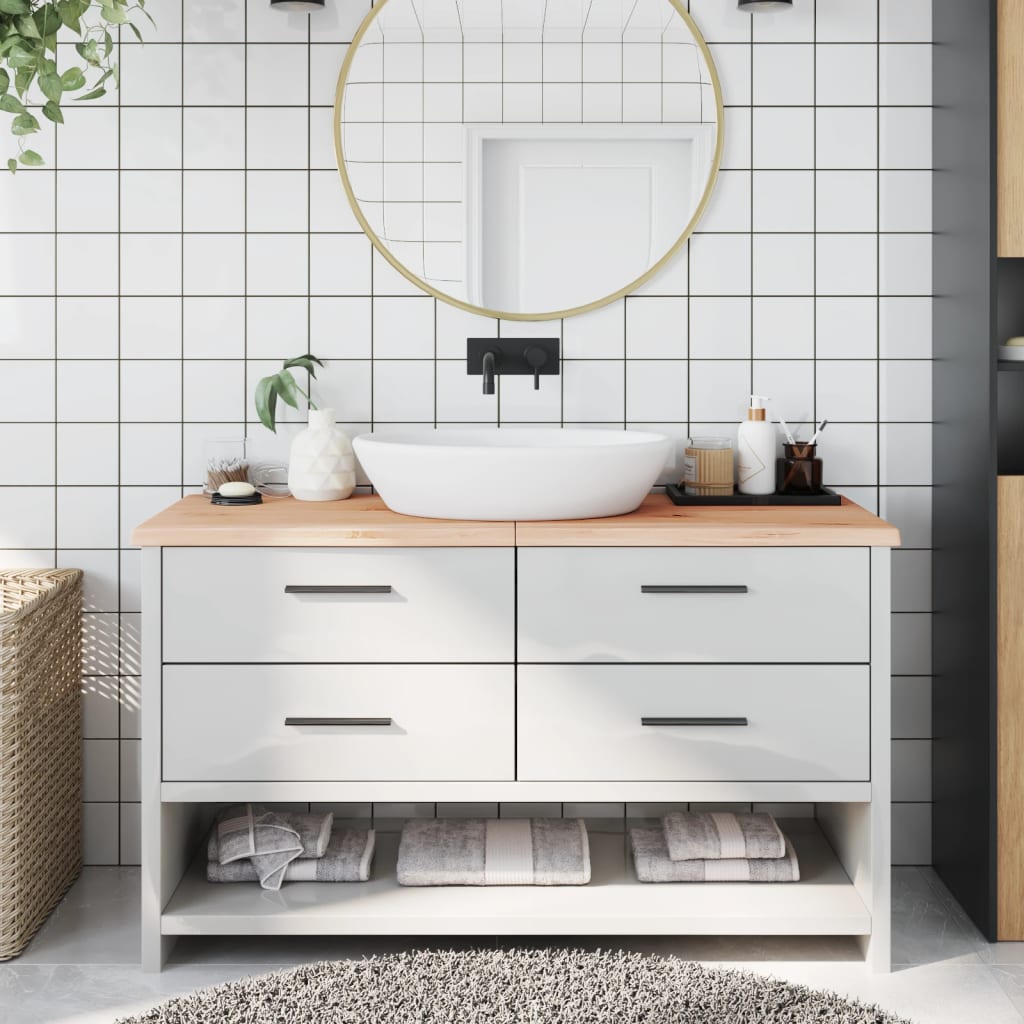 vidaXL Kúpeľňová doska 140x60x(2-4) cm neošetrený masív