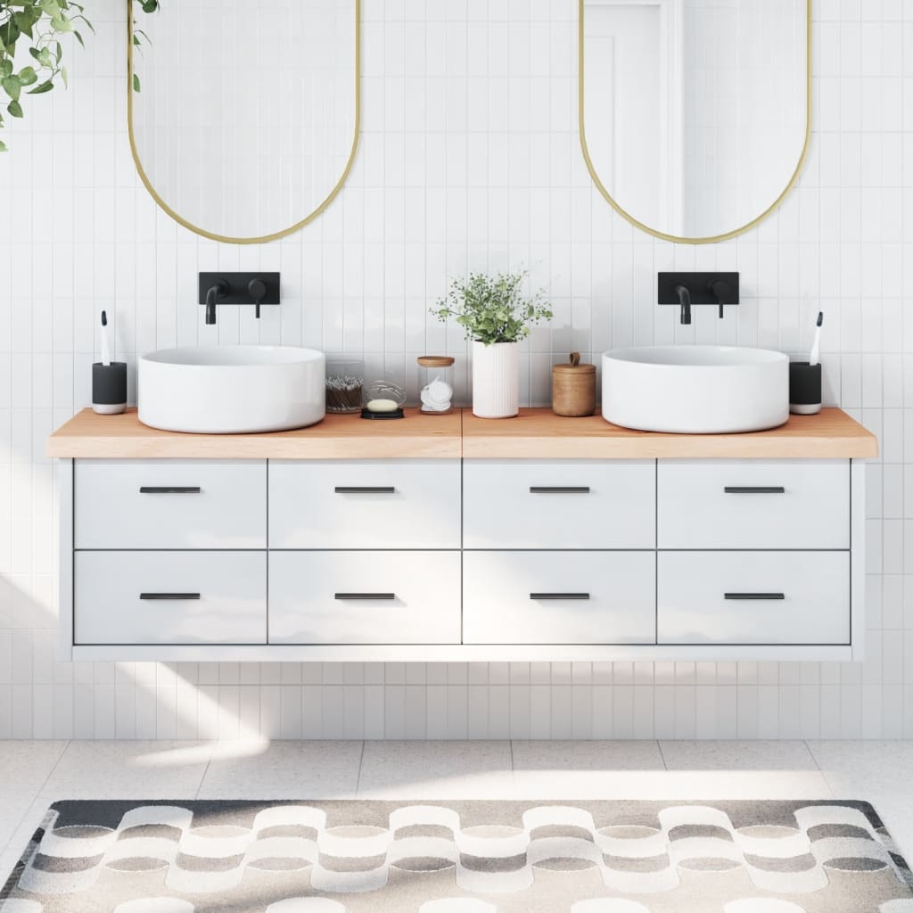 vidaXL Kúpeľňová doska 180x60x(2-6) cm neošetrený masív